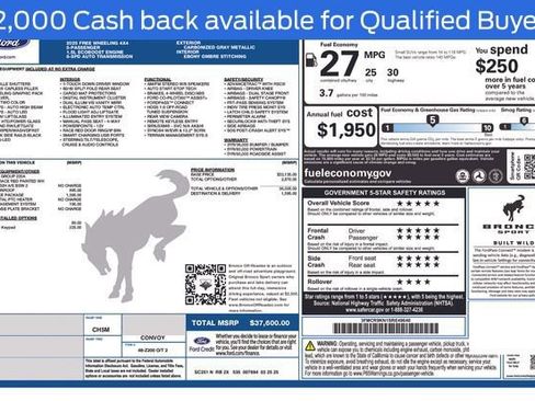 New 2025 Ford Bronco Sport Free Wheeling w/ Convenience Package image 5