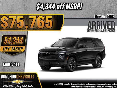 New 2026 Chevrolet Tahoe RST w/ Comfort Package AWD/4WD image 1