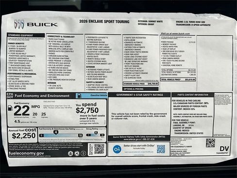 New 2026 Buick Enclave Sport Touring w/ Power Package image 21