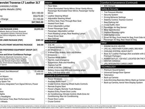 Used 2019 Chevrolet Traverse LT w/ LT Premium Package AWD/4WD image 19