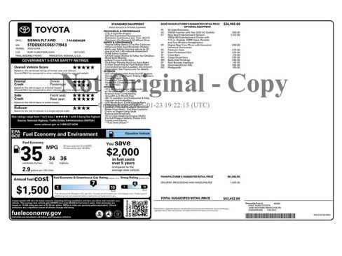 Used 2025 Toyota Sienna Platinum AWD/4WD image 2