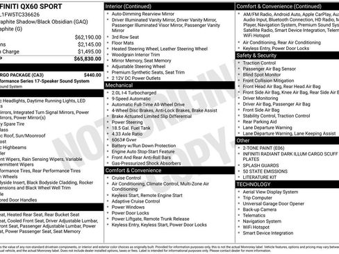 Certified 2026 INFINITI QX60 Sport w/ Dark Cargo Package image 35