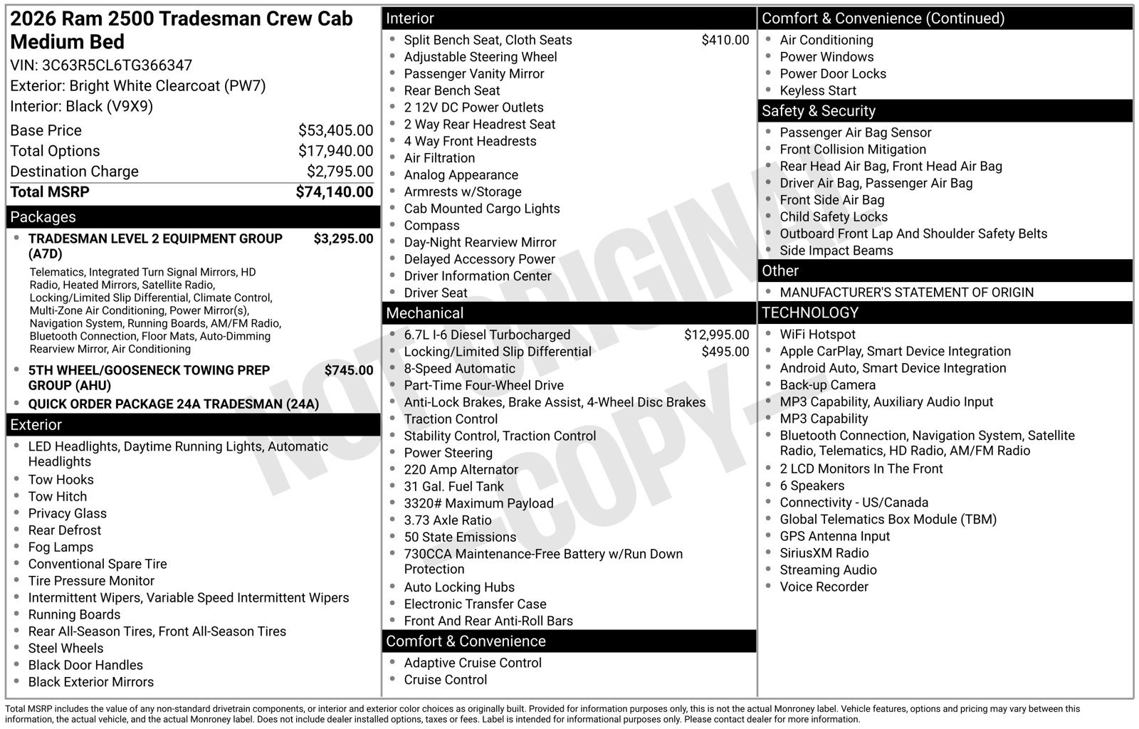 New 2026 RAM 2500 Tradesman AWD/4WD image 27