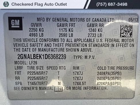 Used 2013 Chevrolet Equinox LS w/ LPO, Protection Package FWD image 20