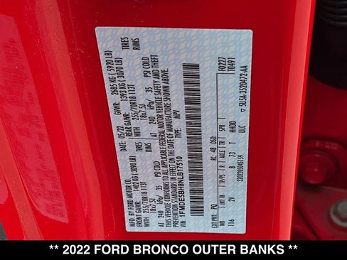 Used 2022 Ford Bronco Outer Banks AWD/4WD image 28