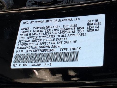 Used 2019 Honda Ridgeline RTL image 32