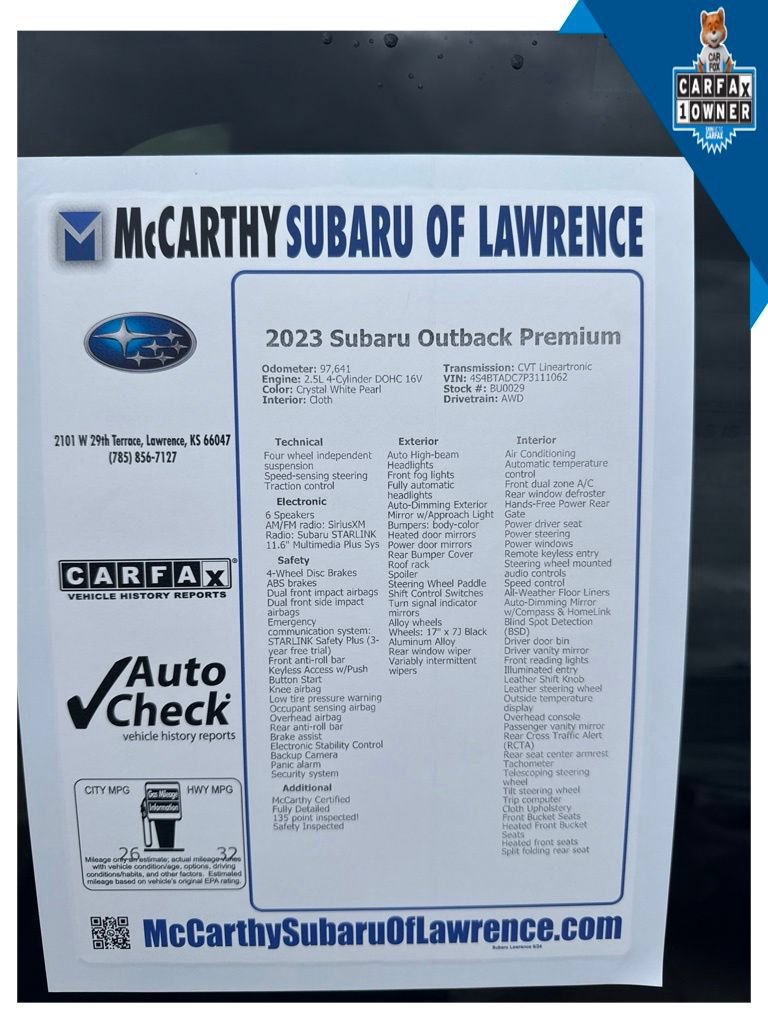 Used 2023 Subaru Outback Premium w/ Popular Package #1 AWD/4WD image 11