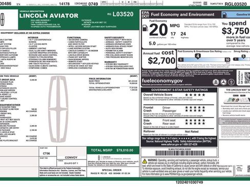 Used 2024 Lincoln Aviator Reserve w/ Equipment Group 201A image 60