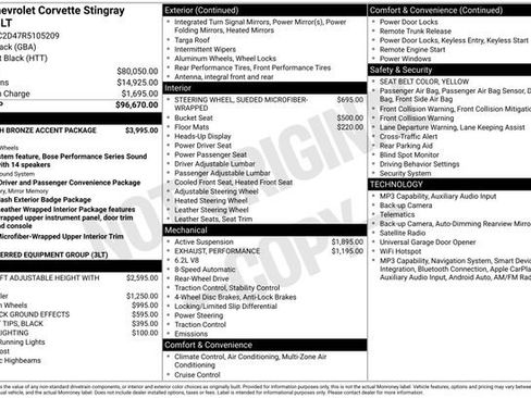 Used 2024 Chevrolet Corvette Stingray Premium Cpe RWD image 1