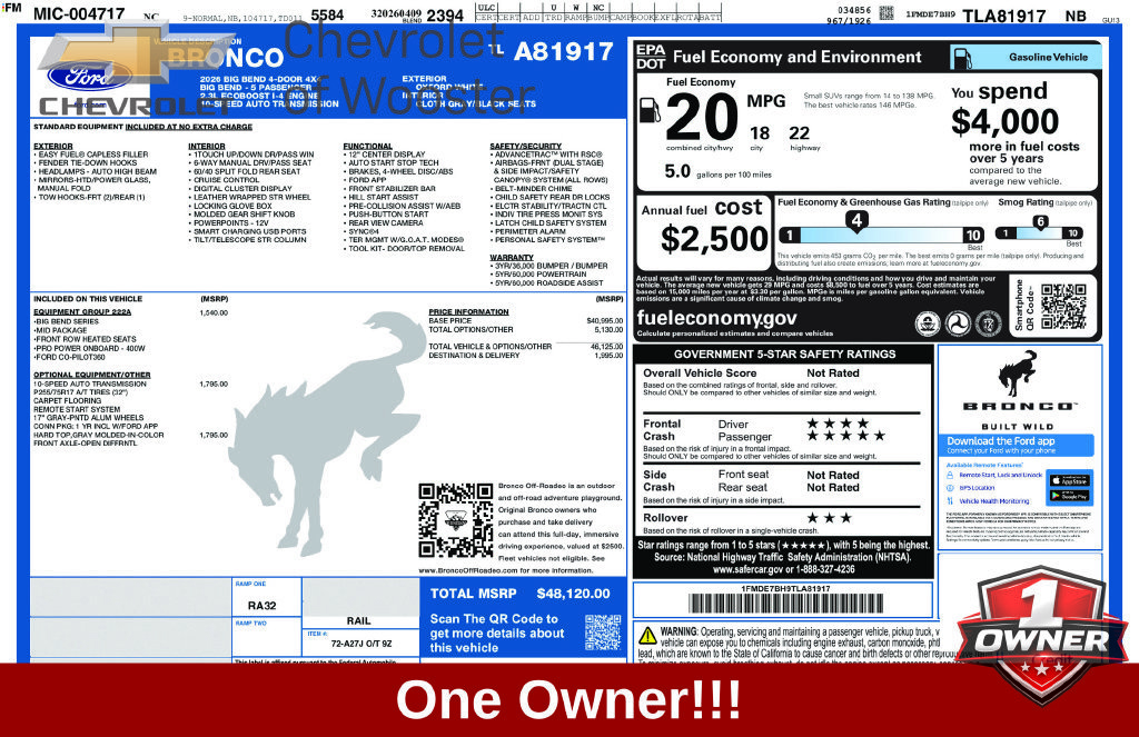 Used 2026 Ford Bronco Big Bend AWD/4WD image 1