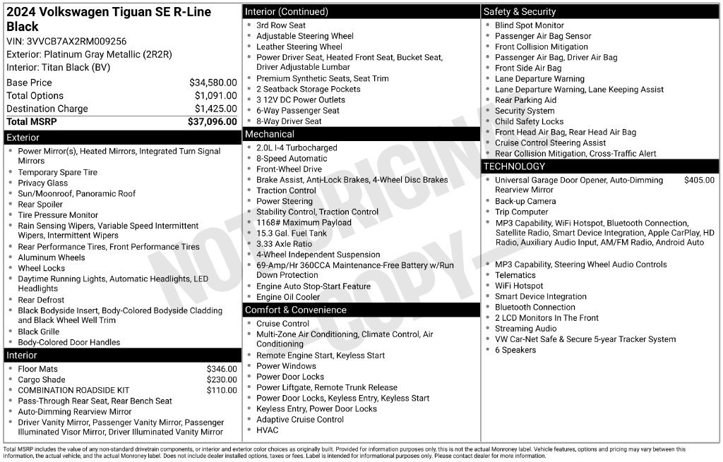 Certified 2024 Volkswagen Tiguan SE R-Line FWD image 10