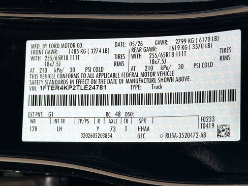 New 2026 Ford Ranger Lariat w/ Black Appearance Package AWD/4WD image 35
