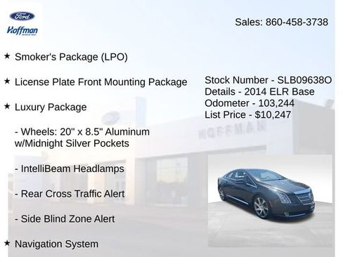 Used 2014 Cadillac ELR w/ Luxury Package FWD image 5