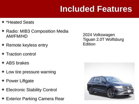 Used 2024 Volkswagen Tiguan Wolfsburg Edition FWD image 3