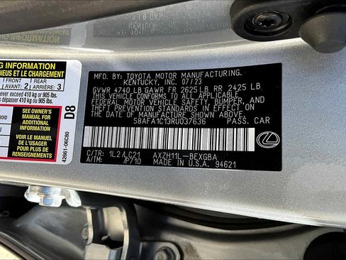 Certified 2024 Lexus ES 300h Ultra Luxury image 36