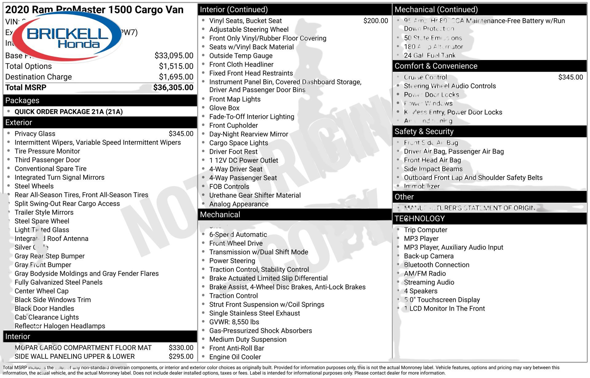 Used 2020 RAM ProMaster 1500 FWD image 41