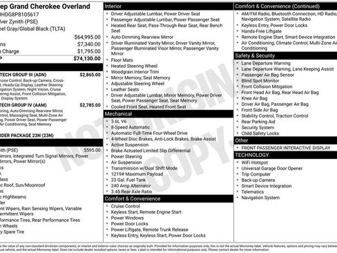 Used 2023 Jeep Grand Cherokee Overland w/ Adv Protech Group III image 6