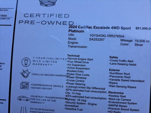 Used 2024 Cadillac Escalade Sport Platinum image 35