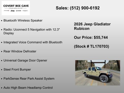 New 2026 Jeep Gladiator Rubicon AWD/4WD image 24