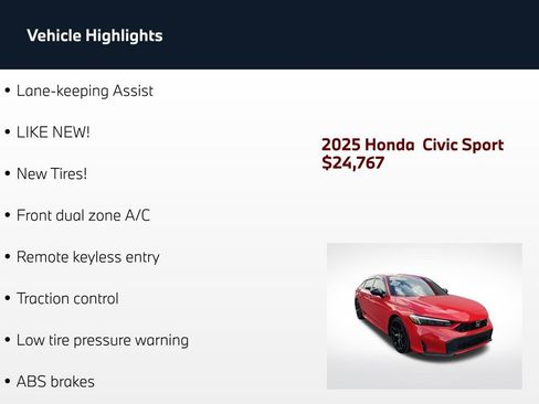 Used 2025 Honda Civic FWD Hybrid Sedan image 4