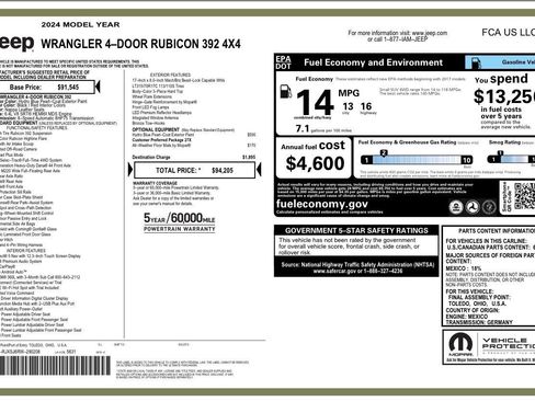 Used 2024 Jeep Wrangler Unlimited Rubicon 392 image 51