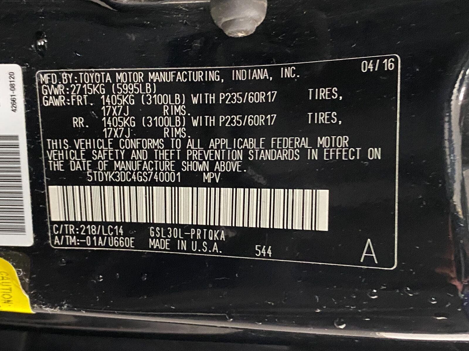 Used 2016 Toyota Sienna XLE FWD image 32