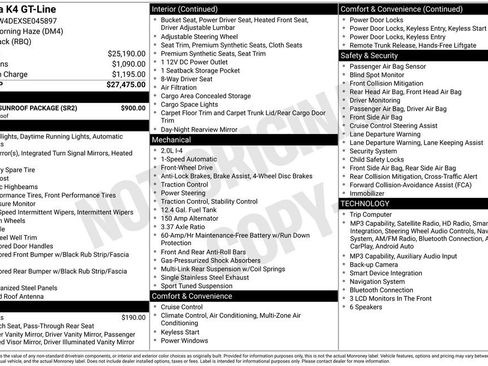 Certified 2025 Kia K4 GT-Line w/ GT-Line Sunroof Package FWD image 34