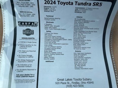 Used 2024 Toyota Tundra SR5 w/ TRD Off-Road Premium Package AWD/4WD image 27