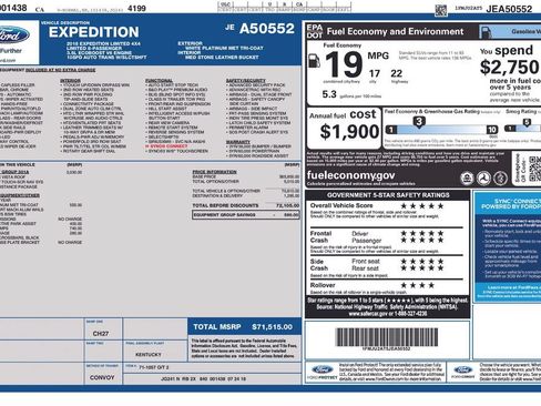 Used 2018 Ford Expedition Limited w/ Equipment Group 301A AWD/4WD image 33