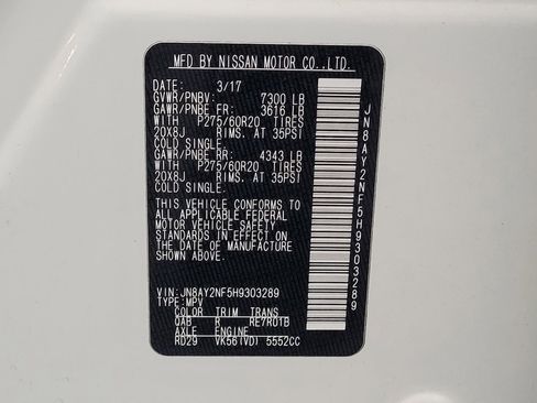 Used 2017 Nissan Armada Platinum w/ Captain Seat Package RWD image 33
