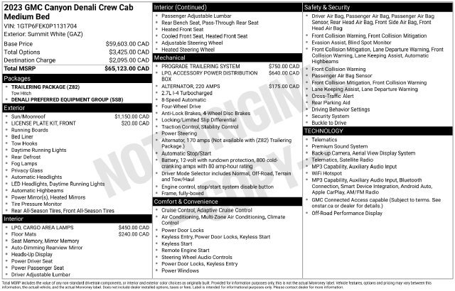 Used 2023 GMC Canyon Denali AWD/4WD image 20