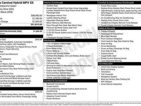 New 2026 Kia Carnival SX w/ SX Dark Edition Package FWD image 6