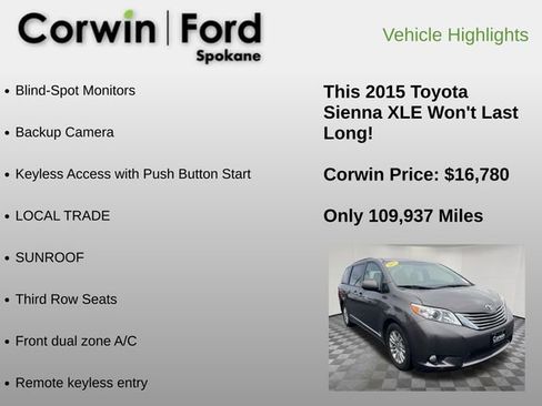 Used 2015 Toyota Sienna XLE image 6