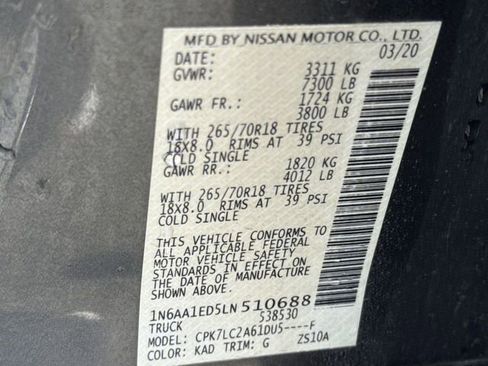 Used 2020 Nissan Titan SV w/ SV Convenience Package image 30