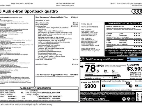 Used 2023 Audi e-tron Prestige w/ Prestige Package image 2