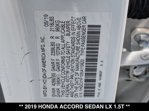 Used 2019 Honda Accord LX image 27