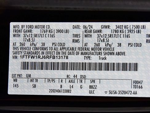 Used 2024 Ford F150 Raptor w/ Equipment Group 803A Raptor R AWD/4WD image 17