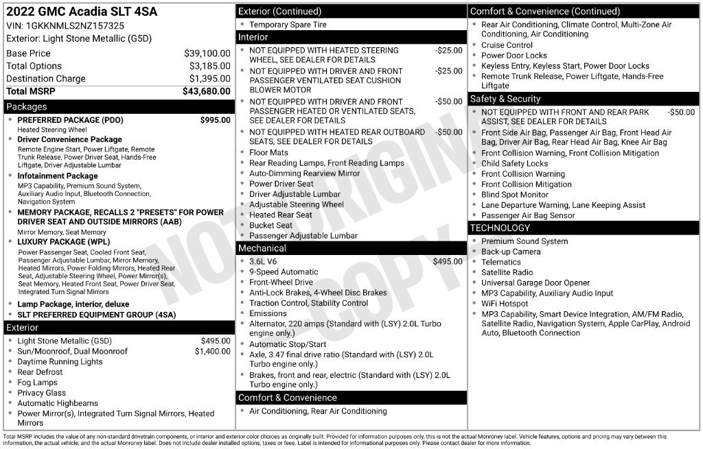 Used 2022 GMC Acadia SLT w/ Preferred Package FWD image 25
