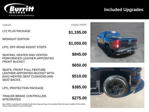 Used 2018 Chevrolet Silverado 1500 LTZ Z71 w/ LTZ Plus Package AWD/4WD image 3