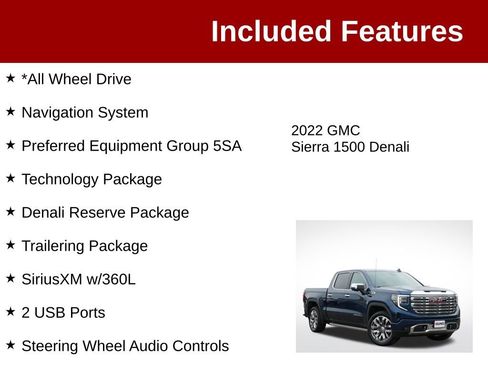Used 2022 GMC Sierra 1500 Denali w/ Denali Reserve Package AWD/4WD image 3