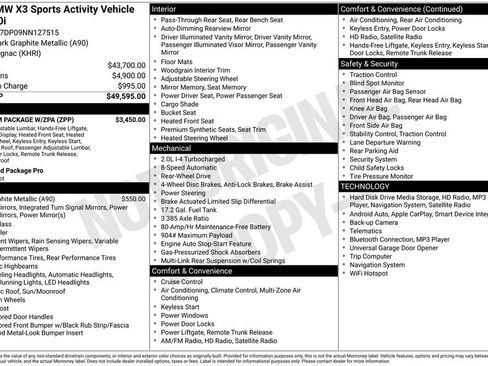 Used 2022 BMW X3 sDrive30i w/ Premium Package w/ZPA image 33