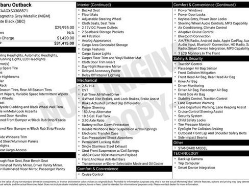 Certified 2025 Subaru Outback AWD/4WD image 33