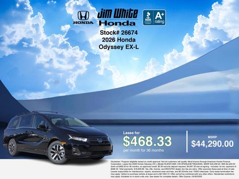 New 2026 Honda Odyssey EX-L image 3