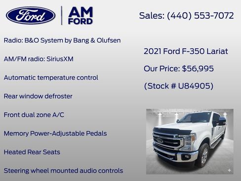 Used 2021 Ford F350 Lariat w/ Lariat Ultimate Package AWD/4WD image 32