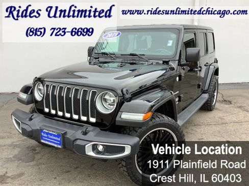 Used 2019 Jeep Wrangler Unlimited Sahara w/ Uconnect 4C Nav & Sound Group AWD/4WD image 1
