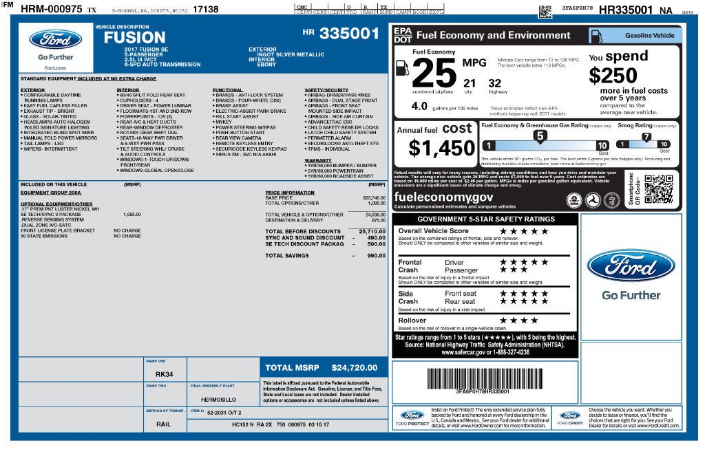 Used 2017 Ford Fusion SE w/ Fusion SE Technology Package FWD image 10