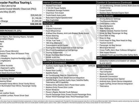 Used 2018 Chrysler Pacifica Touring-L FWD image 27