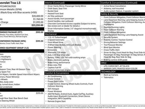 Used 2024 Chevrolet Trax LS w/ LS Convenience Package FWD image 7
