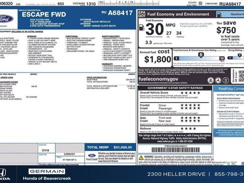 Used 2024 Ford Escape Active w/ Cold Weather Package FWD image 27