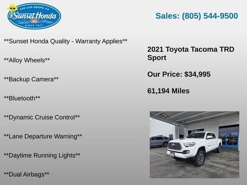 Used 2021 Toyota Tacoma TRD Sport w/ Technology Package RWD image 5